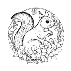 Eichhörnchen mit Blumen