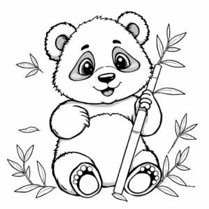 Baby Panda mit Bambus