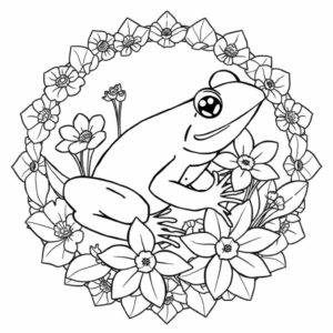 Frosch mit Blumen