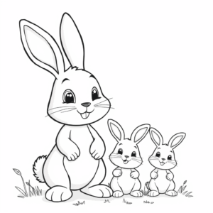 Hasenfamilie mit Kindern