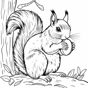 Eichhörnchen mit Nuss