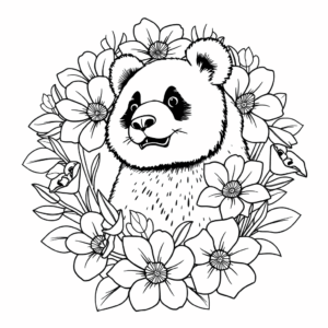 Panda Blumen Mandala