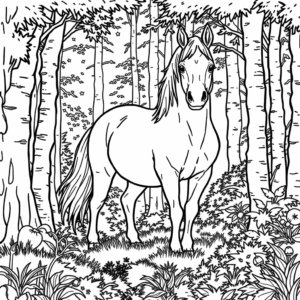 wildes Pferd im Wald