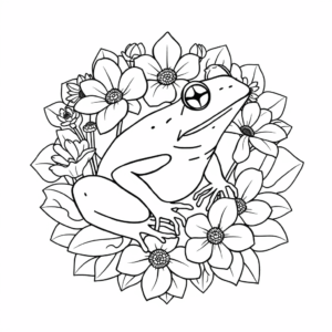 Frosch Seerosen Mandala