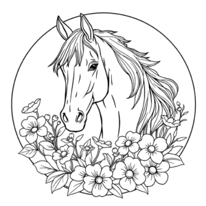 Pferd Mandala Blumen