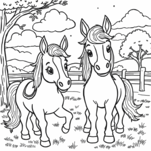 Pferdehof süße Pferde