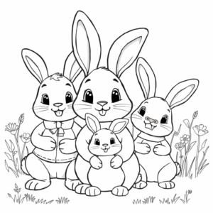 Hasenfamilie mit Baby