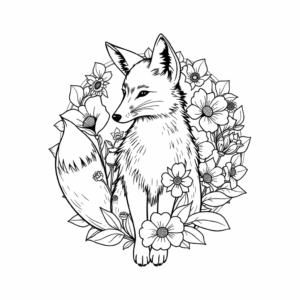 Fuchs mit Blumen