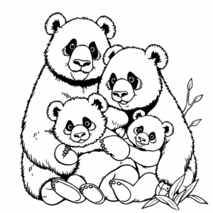 Pandas mit Kindern