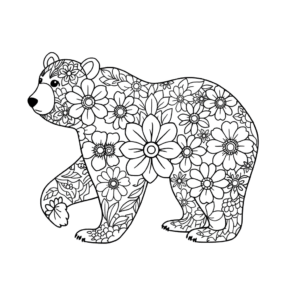 Bär Blumen Mandala
