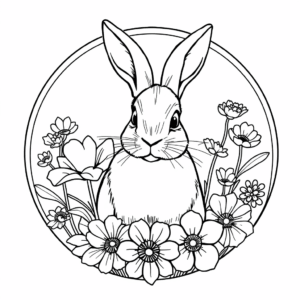 Hase mit Blumen