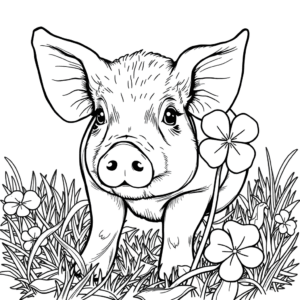 Schwein Kleeblatt Wiese