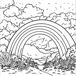 Regenbogen mit Wolken