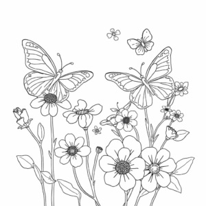 Blumen und Schmetterlinge