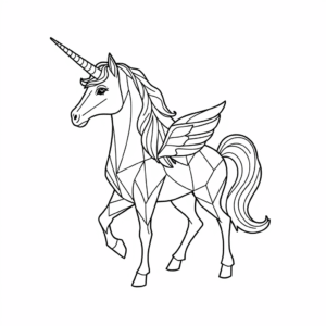 Einhorn mit Flügeln Polygon