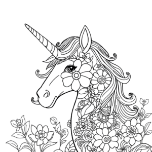 Einhorn Blumen Mandala