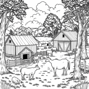 Bauernhof mit Tieren