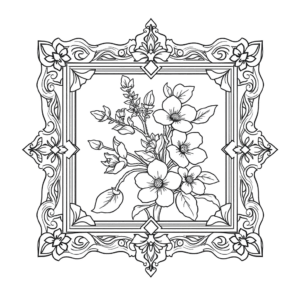 Mandala Rahmen mit Blumen