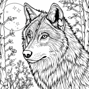 einsamer Wolf im Wald