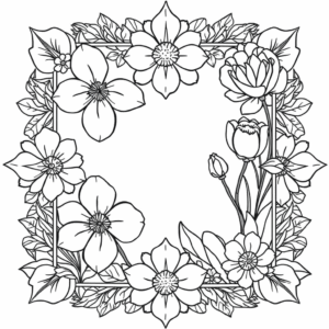 Mandala Rahmen aus Blumen