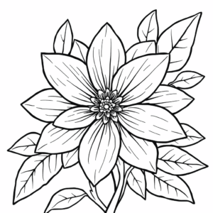 schöne Blume mit Blättern