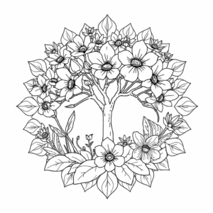 Mandala Blüten Baum